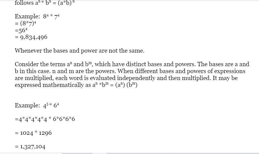 Notes On The First Law Of Indices