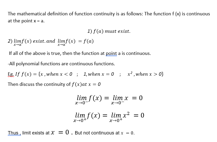 What Does Continuous Function Mean In Calculus