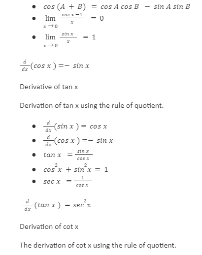 differentiation of trigonometric functions homework answers