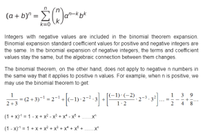 Notes on Binomial Theorem for Negative Index