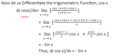 Derivatives and Differentiation of Trigonometry