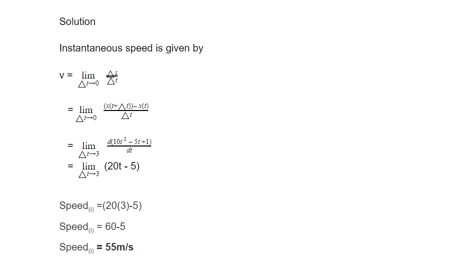 CBSE Class 11 Physics Instantaneous Speed