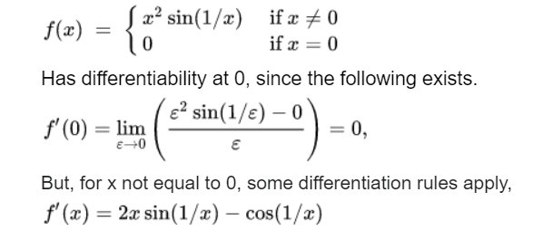 Notes on Continuity and differentiability