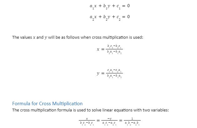 cross-multiplication-solving-linear-equation-two-variables