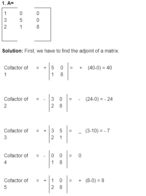 inverse of matrices questions