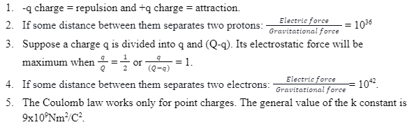 Notes On Coulombs Law Force Between Two Point Charges 