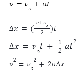 Kinematics equation