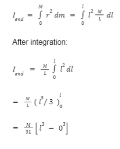 moment of inertia for a rod derivation