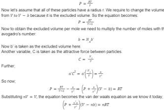 Learn About Van Der Waals Equation Derivation