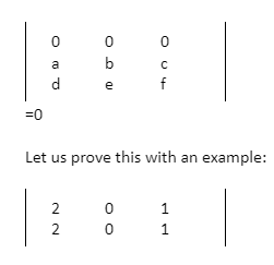 CBSE Class 11 Properties of Determinants Reflection and All Zero