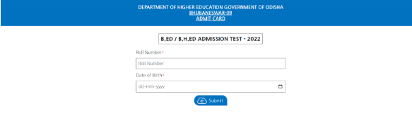 SAMS Odisha B.Ed. Entrance Admit Card 2022 | B.Ed & B.H.Ed Courses