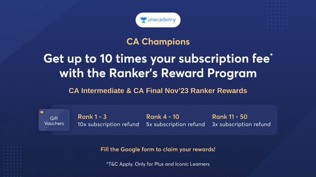 Unacademy CA Champions - Rankers Rewards Program - Unacademy